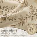TWOPANELS Spring Farmhouse Floral Linen Curtains 84 Inch Length for Living Room Bedroom 2 Panels Semi Sheer Curtains Back Tab Tan Brown Patterned Flower on Beige Farmhouse Boho Rustic Window Drapes, 52"W x 84"L