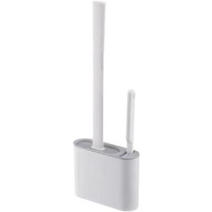 Silicone Toilet Brush Set with Holder  Bathroom Cleaning Brush, Crevice Cleaner, Anti-Slip Handle, and Wall-Mounted Bracket