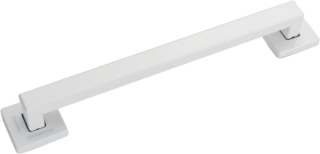 Joyrain ADA Square Grab Bar 16 Inch - 500lb Capacity Safety Rail for Elderly, Non-Slip Bathroom Handle (White, 16 inch)