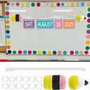 Classroom Pencil Flip Calendar Holder Set Adjustable Anchor Chart Holder 16-28 in Plush Pencil Chart Rod Date Cards Flip Calendar for Back to School Classroom Whiteboard Home Decor