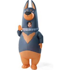 Spooktacular Creations Kids Halloween Inflatable Costumes, Doberman Full Body Blow Up Costumes for Halloween Animal Cosplay Themed Party