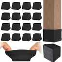 Uukyttrium 8 pcs Square Silicone Chair Leg Floor Protectors.(1-1/2" Black Large).
