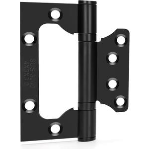 goldenwarm 6 Pack Non Mortise Hinges for Interior Doors 4 inch x 3 inch Heavy-Duty Black Gate Hinges 3mm Thickness - Stainless Steel Door Hardware with Matte Black Coating