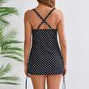 Halcurt Women's Two Piece Swimsuits Tankini Sets with Shorts and Pocket Tummy Control Drawstring Bathing Suit