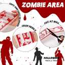Halloween Decorations Creepy Blood Bandage, Haunted House Decor Scary Gauze Bandage, Crime Scene Props for Mummy, Cosplay Parties and Door Curtains(Blood Drop Text Pattern,27.6 ft)