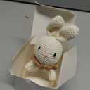 Baby Rattle Toys, Handcrafted Crochet Bunny Rattles with Wooden Teething Ring, Organic Newborn Toy Crochet Stuffed Animal Rattle Baby Announcement Ideas, Beige