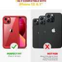 Diaclara Designed for iPhone 13 Case, Full Body Rugged Protection with Built-in Touch Sensitive Screen Protector, Soft TPU Bumper Case for iPhone 13 6.1" (Red and Clear)