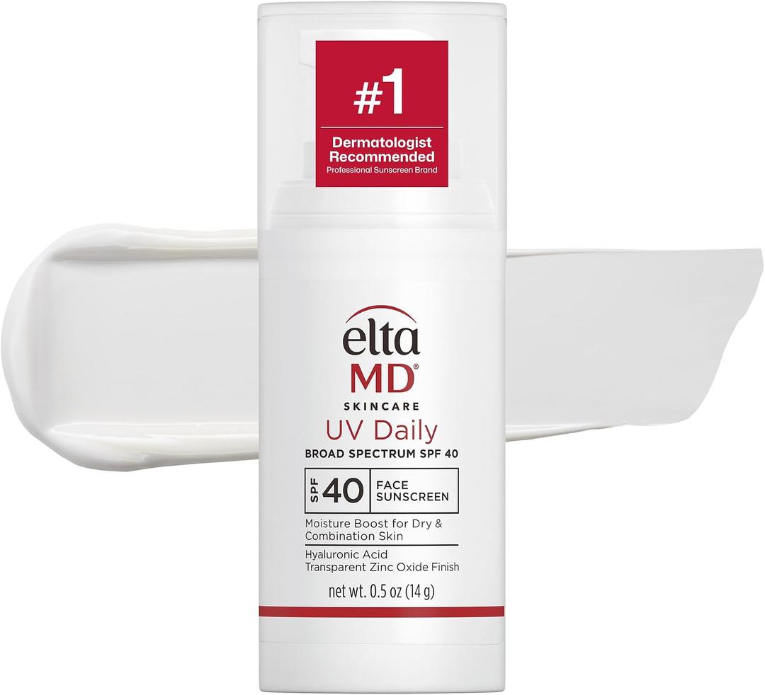 EltaMD UV Daily Face Sunscreen Moisturizer with Zinc Oxide, Daily Face Moisturizer with SPF, Great for Dry, Combination, and Normal Skin | Hydrates and Protects Dry Dehydrated Skin, Lightweight, No White Cast, Dermatologist Recommended