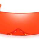 Dollger Futuristic Sunglasses Y2K Space Cyclops Wrap Around Glasses Rimless Translucent Mirrored Lens