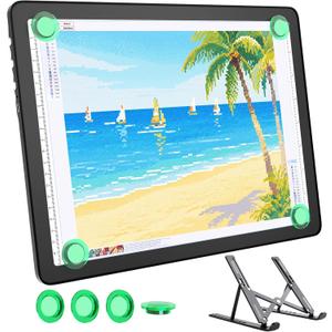 Rechargeable A4 Light Box for Tracing,Bawaslom LED Light Pad with Adjustable Stand and Strong Magnets,Ultra-Thin & Bright Tracing Board for Diamond Art,Sketching,Vinyl Weeding,Architectural Design (Black)