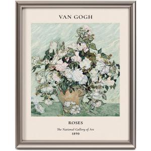 Framed Van Gogh Canvas Wall Art Decor, flower Wall Prints for Bedroom Bathroom Office, Posters for Living Room Aesthetic, Nature Painting Artwork