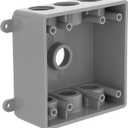 BELL PDB77550GY Two-Gang Weatherproof Box Seven 1/2 in. or 3/4 in. Threaded Outlets, 2 in, Gray