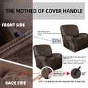 ANARACHON Leather Like Recliner Chair Covers Heavy Duty, 4 Pieces Recliner Cover for Recliner Chair, Leather Cover for Recliner slipcovers Washable for Pets (Dark Brown)