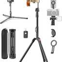 XXZU 74" Magnetic Phone Tripod with Remote & Magnetic Clip for Magsafe,Camera Tripod Stand,Tripod for Phone Camera with Cold Shoe,Compact Phone Tripod for iPhone/Android,Digital Camera Accessory Kits