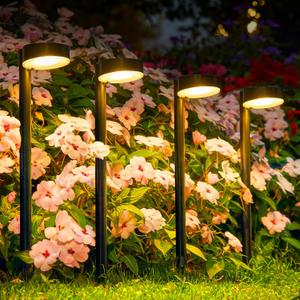 16 Pack Solar Pathway Lights Outdoor, Solar Lights for Outside with Brighter 12 LED, Up to 12 Hrs Outdoor Waterproof Garden Light for Yard Pathway Walkway Garden Decor, Black