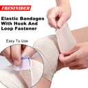 FRESINIDER Premium Elastic Bandage Wrap 2 Inch, 12 Pack, Hook and Loop | For Sprained Wrists, Fingers & Ankles Wrap, Secure , No Clips Needed Comfortable & Reusable for First Aid, Sport