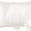 Bedsure Satin Pillowcase with Zipper, Similar to Silk Pillow Cases 2 Pack, Satin King Size Pillow Cases Set of 2, Silky & Soft Pillow Cover for Hair and Skin, Gifts for Women Men, Ivory, 20x36 Inches