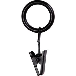 Kenney Petit Window Curtain Clip Rings, 14-Pack, Black (For 1/2" Diameter Rods)
