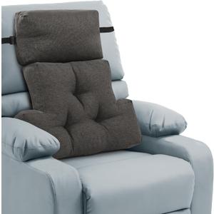 ROYALAY 2 Pcs Neck Pillow Lumbar Support for Recliner, Back Pillow for Chair with Adjustable Headrest Pillow, Back Rest Pillow for Office Chairs, Recliners,Sofa, Couch, Brown