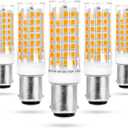 BA15D Led Bulbs 120V Dimmable 6W,Double Contact DC Bayonet Base,2700K Soft Warm White,40W 50W 60W T3/T4 Halogen Equivalent,Dimmable BA15D LED for Sewing Machine Pendants Ceil Wall Light,5Pack