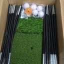 Golf Net: 10 x 7ft Golf Hitting Practice Net for Backyard Driving, Indoor & Outdoor Chipping Training Net with Mat, Targets & Balls, Ideal Gifts for Christmas Him Men Dad Husband Grandpa Boys Golfers