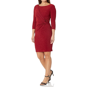 Jessica Howard Womens Mini Knit Lined Casual Long Sleeve Daytime Dress (20 W)