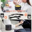 Electric Lunch Box, 33OZ Portable Food Warmer | 100W Rapid Heating & Leak-Proof 304 Stainless Steel | 3-in-1(Car 12V/24V & Home 110V) | Perfect for Work/Travel,On-the-Go,Ideal Gift for Men & Women