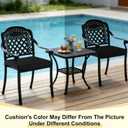 downluxe Waterproof Outdoor Chair Cushions Set of 2, 19" x 19" x 3" Patio Chair Cushion with Non-Slip Ties & Handle, Square Outdoor Cushion for Patio Furniture with Removable Cover, Black