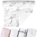 Non-Adhesive Shelf and Drawer Liner for Kitchen Cabinets, 12 in x 20FT Strong Non-Slip Cabinet Liners for Shelves, Refrigerator, Pantry Storage, Bathroom Closet, Easy to Clean & Cut, Marble