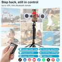 Tripod for iPhone with Light and Remote, Wireless Microphones, 71" Auto Face Tracking Phone Stand for Video Recording, Content Creator Essentials Vlogging Kit for YouTube, TikTok, Live Streaming