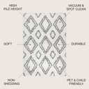 JONATHAN Y Beni Diamond Shag Ivory/Dark Gray Indoor Area Rug, 3x5, Moroccan Style, Bohemian, Transitional, Easy-Cleaning for Living Room, Bedroom, Kitchen, Pet Friendly, Non-Shedding (ALA101A-3)