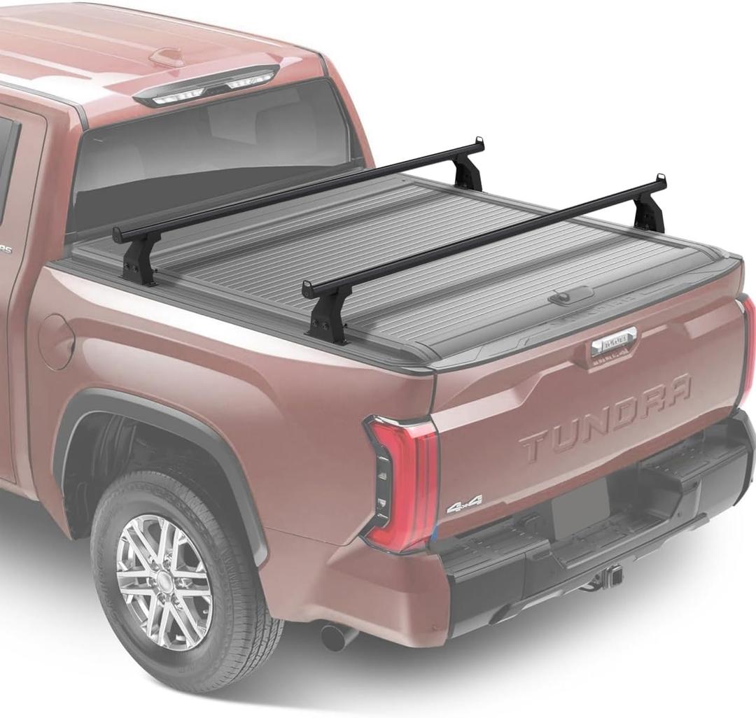 Adjustable 71.3Heavy Duty Truck Bed Rack Cross Bars2PCS for Full-Size Trucks with Retractable Truck Bed Tonneau Covers Aluminum Crossbar with Top Slide Mount|Fits Kayak Racks, Bike Racks, and More