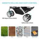 Double Pet Stroller, Foldable Stroller for 2 Dogs & Cats, Two-Seater Carrier Twin Dog Walk Jogger Travel Pet Carriage Cart with Storage, Black