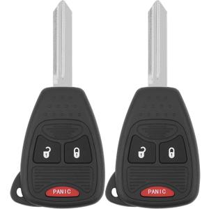 Key Fob fits for 04-09 Dodge Durango/ 05-11 Dakota/ 06-09 Ram/ 08-14 Avenger/ 07-12 Caliber Nitro/ 06-17 Wrangler/ 07-16 Compass Patriot/ 2006-2010 Chrysler PT Cruiser/ 07-09 Aspen Sebring,2Pcs