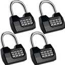 4 Pack Combination Lock, 4-Digit Fashion Combo Lock, Combination Padlock Waterproof Outdoor Gate Locks for Fence, Locker, Sheds, Gym, Shed, Storage Unit, Gate Hasps, School