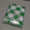 Green and White Checkered Plastic Tablecloth - 60x120 inch, Waterproof Vinyl with Flannel Backing for Parties