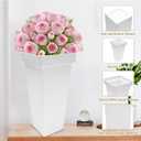 Homegroove 12 Pcs Plastic Flower Buckets, 13.4 Inch Square Floral Display Stand, Tall Vase for Cut Flowers, Indoor/Outdoor Home Wedding Bar Supplies