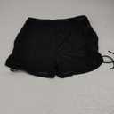 Falainetee Women's Drawstring Side Mesh Sheer Beach Summer Cover Up Shorts Bikini Bottoms L