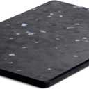 Recycled Plastic Cutting Board Sm with Non-Slip Footing - White Confetti on Black, 8 x 12 Inch
