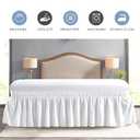 FreshCulture Elastic Wrap Around Bed Skirt - Easy Fit with 22-Inch Tailored Drop, Hotel Quality Dust Ruffle for Full Size Bed (White)