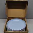 HEYCOME 12 Pcs Unbreakable Deep Dinner Plates Set, 10 inch Reusable Plastic Wheat Straw Plates, Microwave and Dishwasher Safe Plate for Kitchen, Lightweight Plate for Dessert, BPA Free, 6 Colors