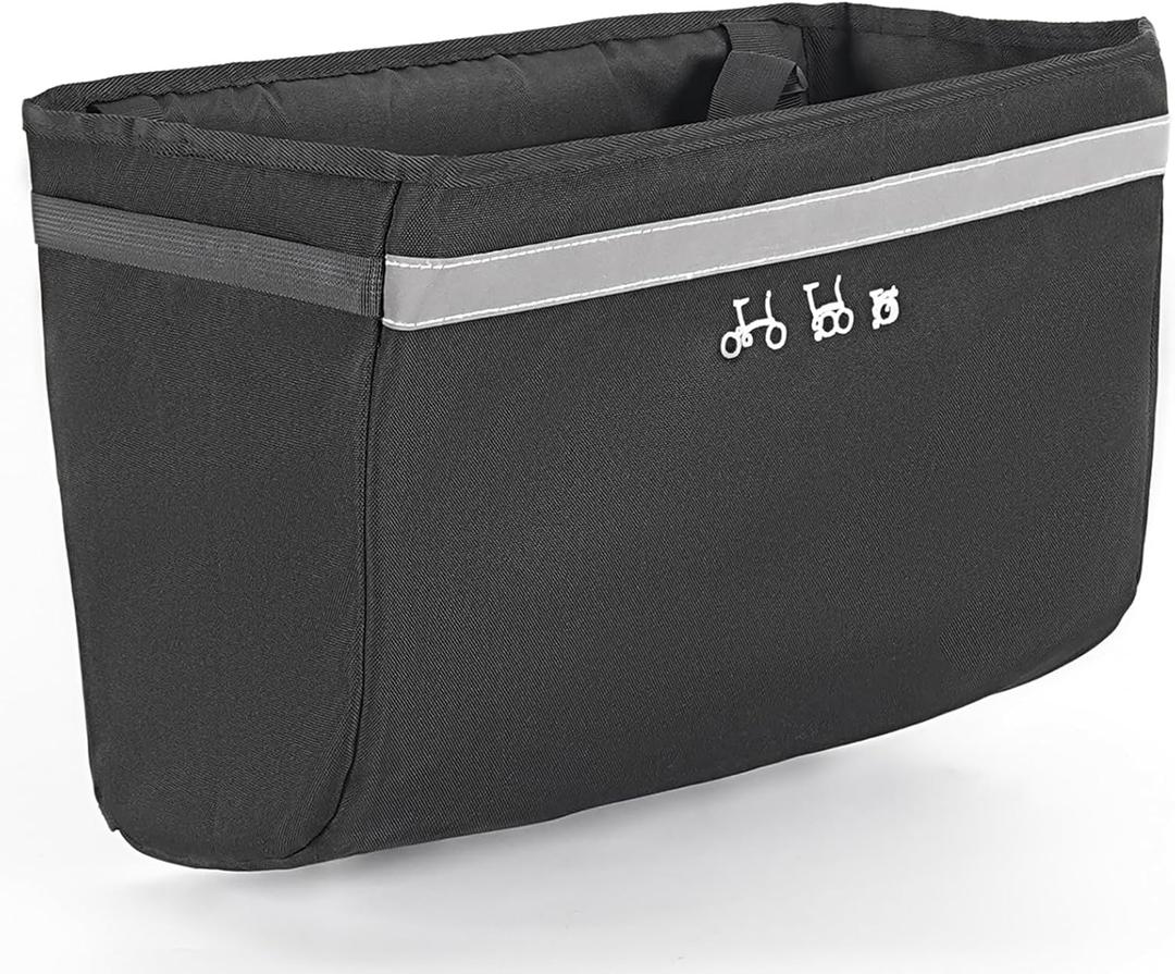Bike Basket Front, 16L Large Bicycle Basket Heavy Duty with Anti-Scratch & Portable Backpack Style Strap, Waterproof for Brompton
