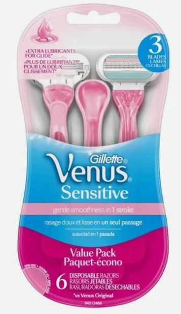 Gillette Venus Sensitive Women's Disposable Razors - 6 Pack