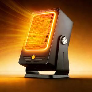 Space Heater for Indoor Use,Desktop Small PTC Heater with 2s Fast Heating,Tip-Over&Overheat Protection,60Adjustable Angle Portable Personal Electric Heater for Office,Bedroom,Garage,Dorm