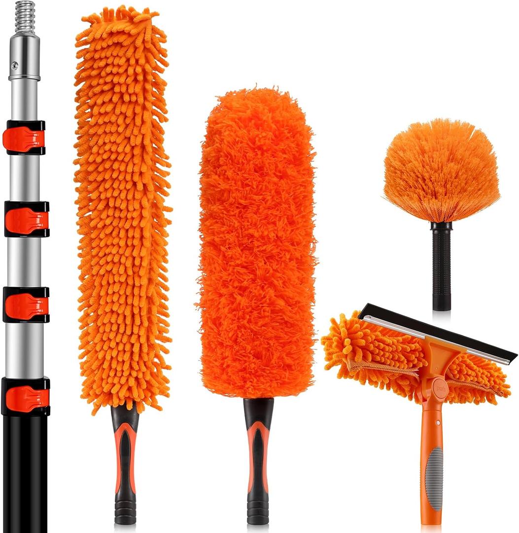 26ft High Reach Duster Kit with 5-20ft Extra Long Extension Pole