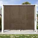 KANAGAWA 4'(W) x6'(H) Mocha Outdoor Roller Shade - Cordless Exterior Roll Up Sun Shade for Patio, Pergola, Front Porch, Gazebo - Outdoor Blinds Screens for Patio