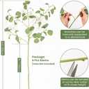 Artificial Plants Faux Greenery Branches,Eucalyptus Leaves Long Stems, Fake Silk Dollar Leaf Spray for Vase Filler Wedding Office Home Dcor (4Pcs Green)