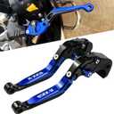 for Suzuki GSXR 600 750(2006-2024) 1000R(2009-2024) GSX-R 1000(2005-2006) Motorcycle Clutch Lever Folding Extendable Adjustable Handlebars Brake and Clutch Levers Set(Blue)