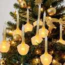 8.8Ft Vintage Christmas Bubble Lights, Outdoor Tree Lights with 10 Gold Glitter Bulbs, C7/E12 Candelabra Base, 5W String Lights with Gold Liquid Great for Indoor Xmas Celebrations Decorations (Clear/Golden Onion)