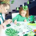 3 x UPINS St. Patrick's Day Green Beads, 1200Pcs Green Crystal Faceted Beads for Jewelry Making Beads for Irish St. Patrick's Day DIY Craft Wreath Necklace Bracelet Earring Holiday Tree Decorations